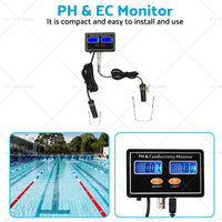 Online PH  and  EC Conductivity Monitor Meter Tester Rechargeable Aquaculture Pond