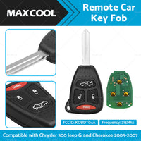 Remote Car Key Fob KOBDT04A Suitable For Chrysler 300 Jeep Grand Cherokee 05-07