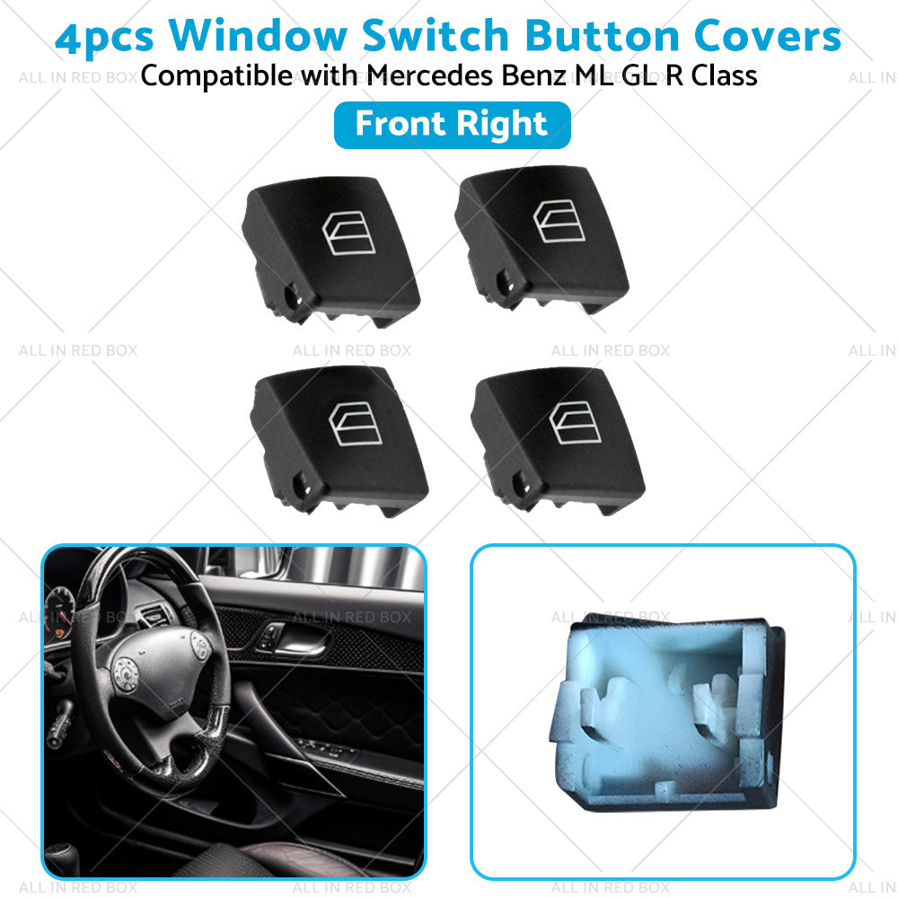 4PCS Driver Window Switch Button Cover Suitable for Mercedes Benz ML W164 W212