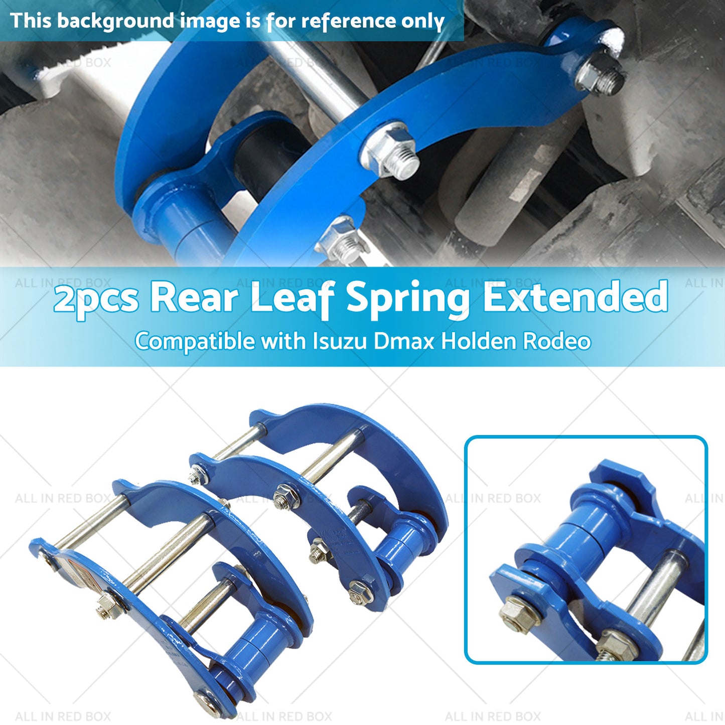 2x Rear Leaf Spring Extended 2 inch  Height Shackles Suitable For Isuzu Holden Rodeo