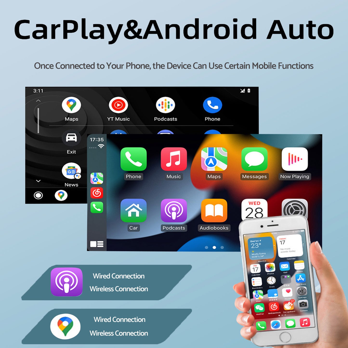 Android 13 Head Unit 9'' Apple CarPlay Bluetooth Suitable For Mazda 2 2007-2014