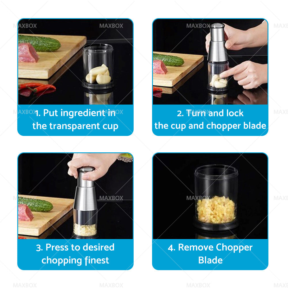 Pressed Garlic Chopper Stainless steel 304 Garlic Masher Minced Garlic Crusher
