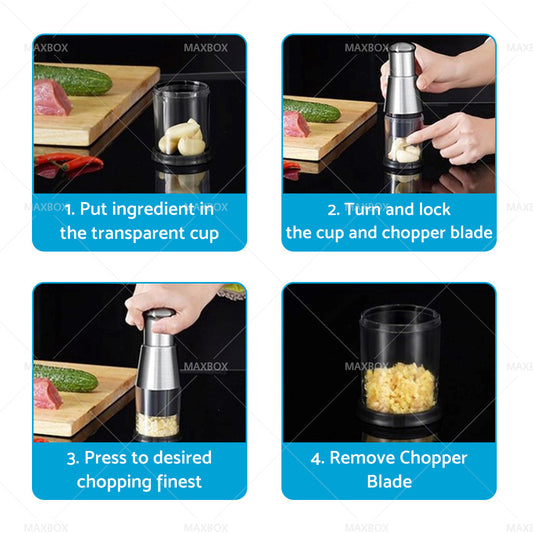 Pressed Garlic Chopper Stainless steel 304 Garlic Masher Minced Garlic Crusher