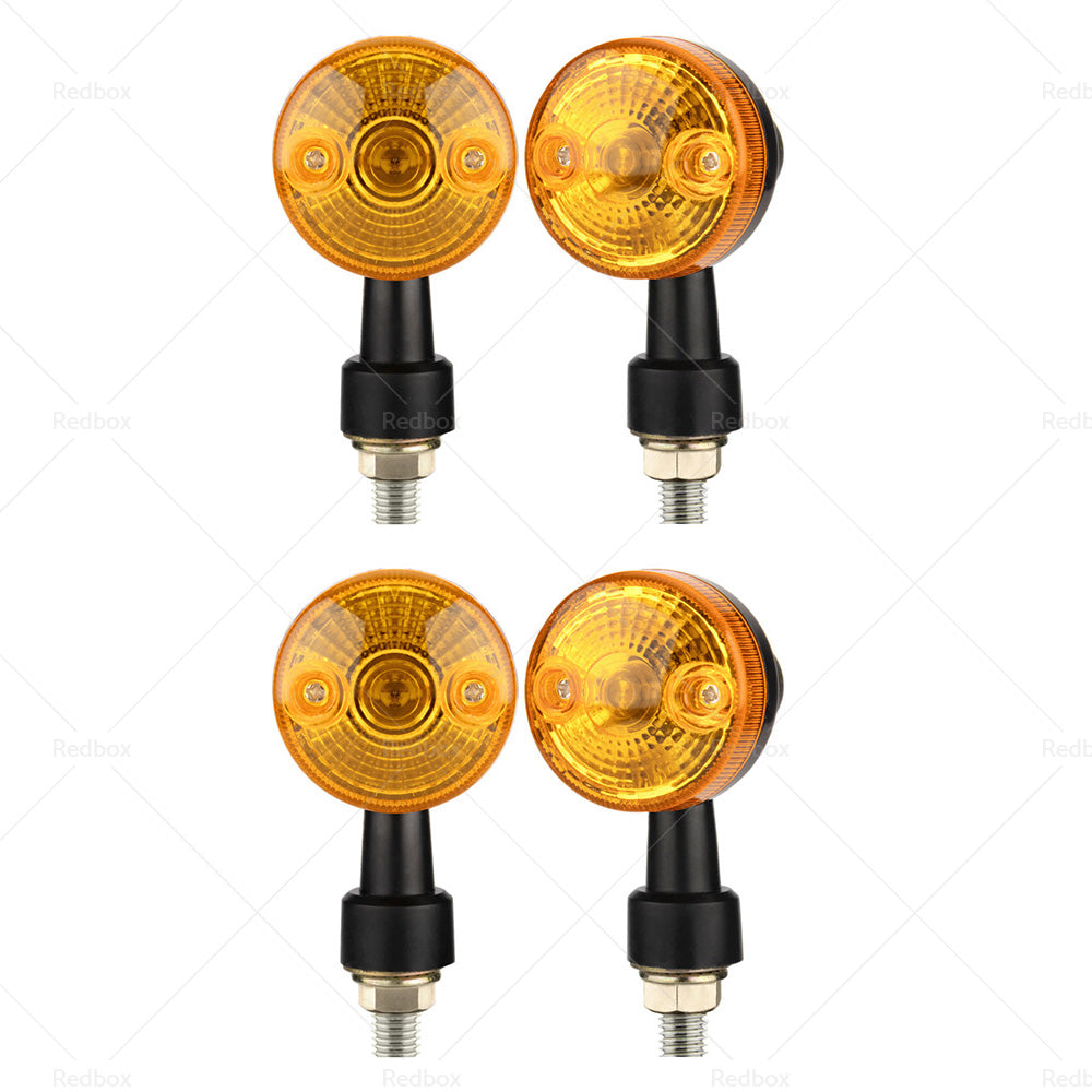 4 x Classic Motorcycle Indicators Blinkers Turn Signals Light Amber Universal