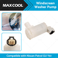 Windscreen Washer Pump Motor Front Rear Fits For Nissan Patrol GU Y61 1998-2012