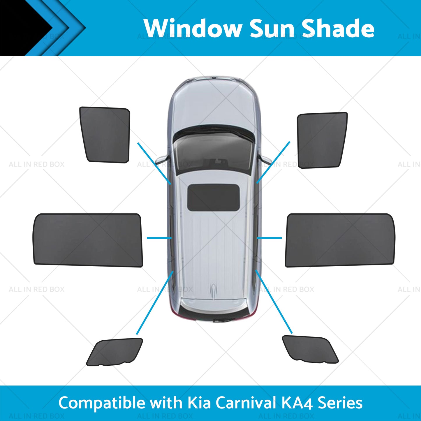 {{ Front Rear Port Window Magnetic Sun Shade Suitable for Kia Carnival KA4 20-23 }} - Buy Car Parts Online at {{ Kaka Auto Parts }}.
