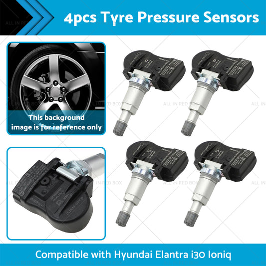 4X TPMS Tyre Pressure Sensors 52933-F2000 Suitable for Hyundai i30 i20N Elantra