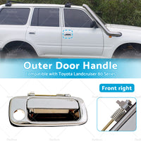 Chrome Front Right Outer Door Handle ?Suitable for Toyota Landcruiser 80 Series