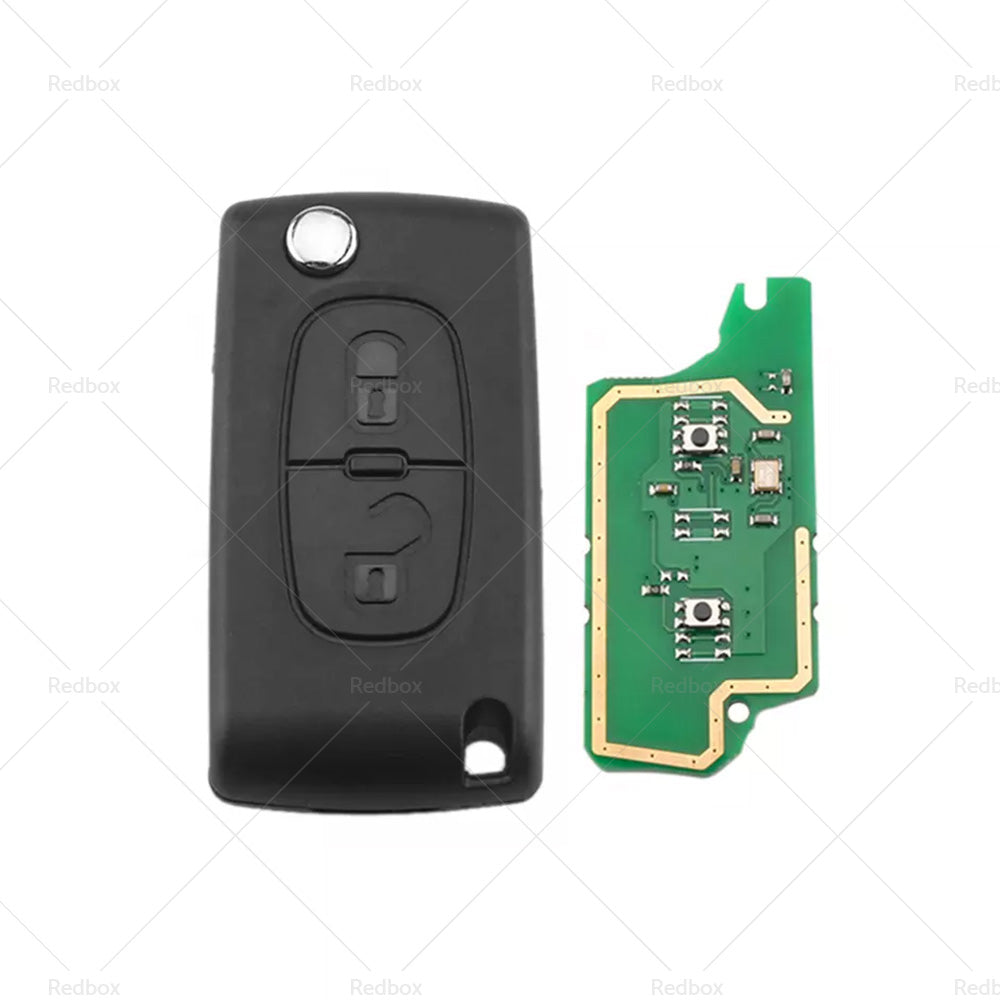 Remote Car Key Fob 2-Buttons 433FSK Suitable For Peugeot 207 307 308 407 807