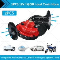 1 Pair 12V 300DB Super Train Horn For Trucks SUV Car Boat Motorcycles Speaker