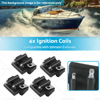 4x Ignition Coils Suitable for Johnson or Evinrude 2-Stroke 8-300HP Motor 582508