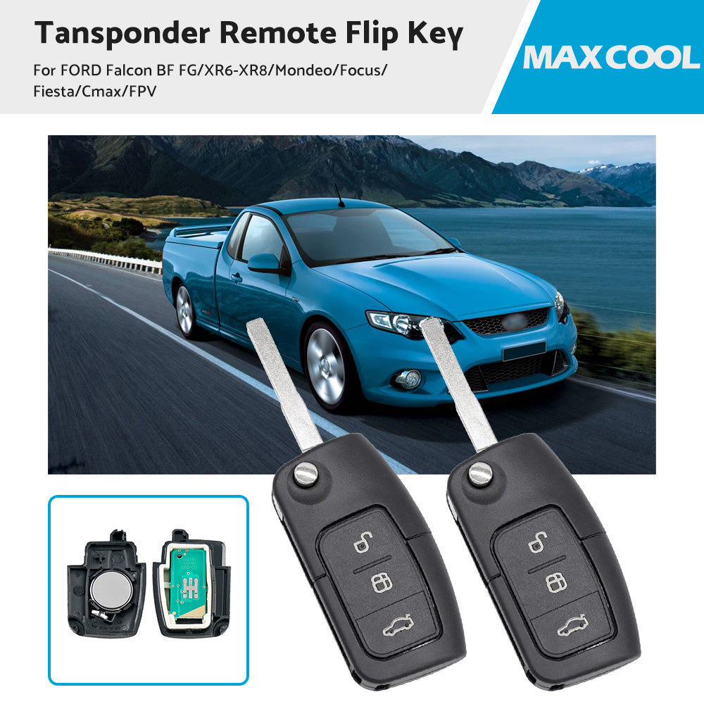 2x Remote Flip Key for Ford BF FG Falcon Territory Mondeo FPV Focus Fiesta