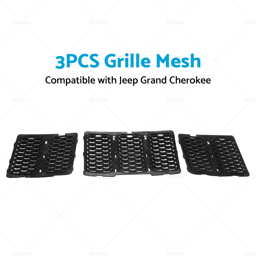 3X ABS Front Grille Mesh Grill Insert Kit Suitable For 14-16 Jeep Grand Cherokee