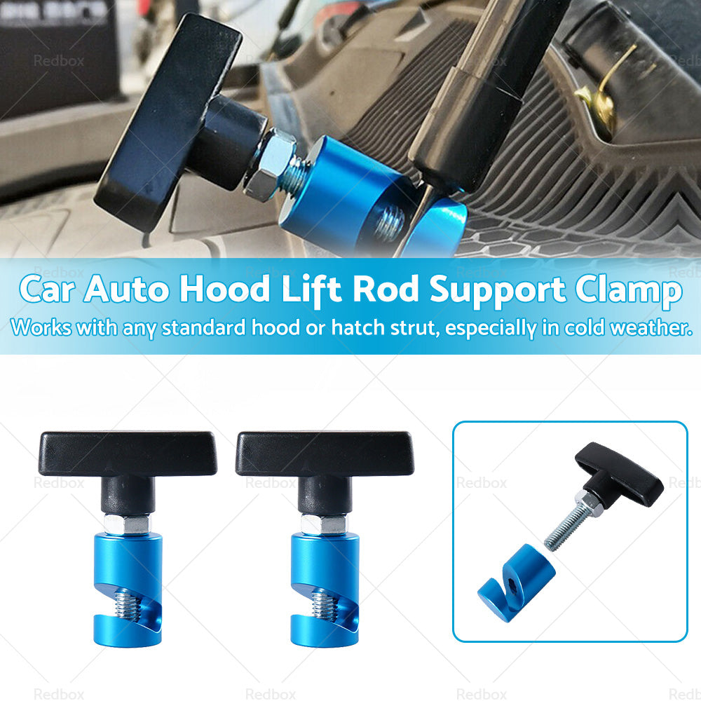 2X Car Auto Hood Lift Rod Support Clamp Shock Prop Strut Stopper Retainer Tool