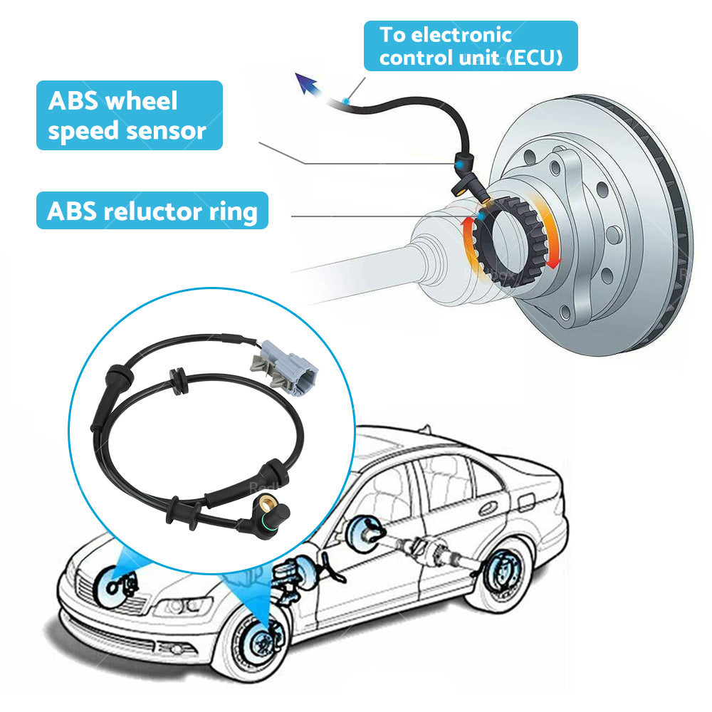 4x ABS Wheel Speed Sensor Front Rear Left Right for Nissan Navara D40 2005-2014