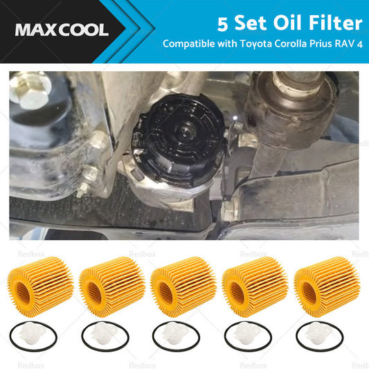 5 Set Oil Filter Suitable for Toyota Corolla ZRE152 ZRE172 ZRE182 RAV4 Prius