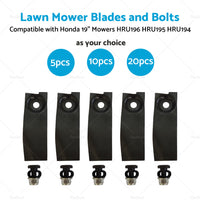 5/10/20x Lawn Mower Blades and Bolts For Honda19  Mowers HRU196 HRU195 HRU194