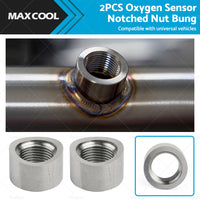 2PCS O2 Oxygen Sensor Curve Notched Nut Bung 304 Stainless Steel M18 X 1. 5