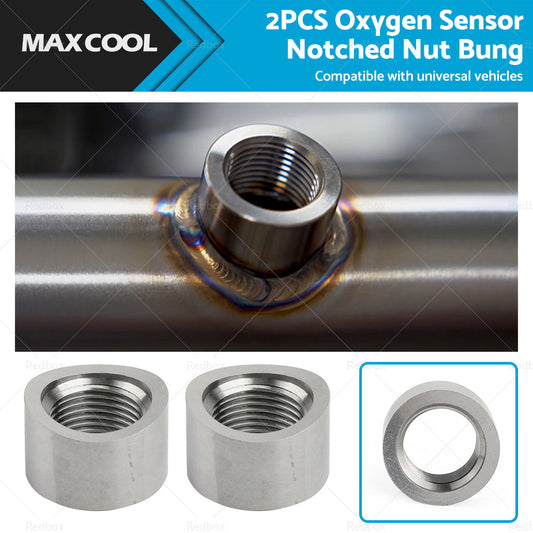 2PCS O2 Oxygen Sensor Curve Notched Nut Bung 304 Stainless Steel M18 X 1.5