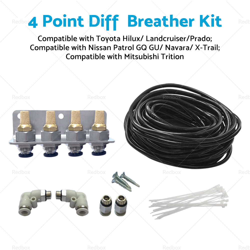 Universal Diff Breather Kit 4 Point Suitable For NISSAN PATROL GU GQ Y61 Y62