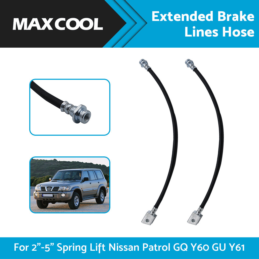 2 -5  Spring Lift 2x Extended Brake Lines Hose Suitable For Nissan Patrol GQ Y60 GU Y61