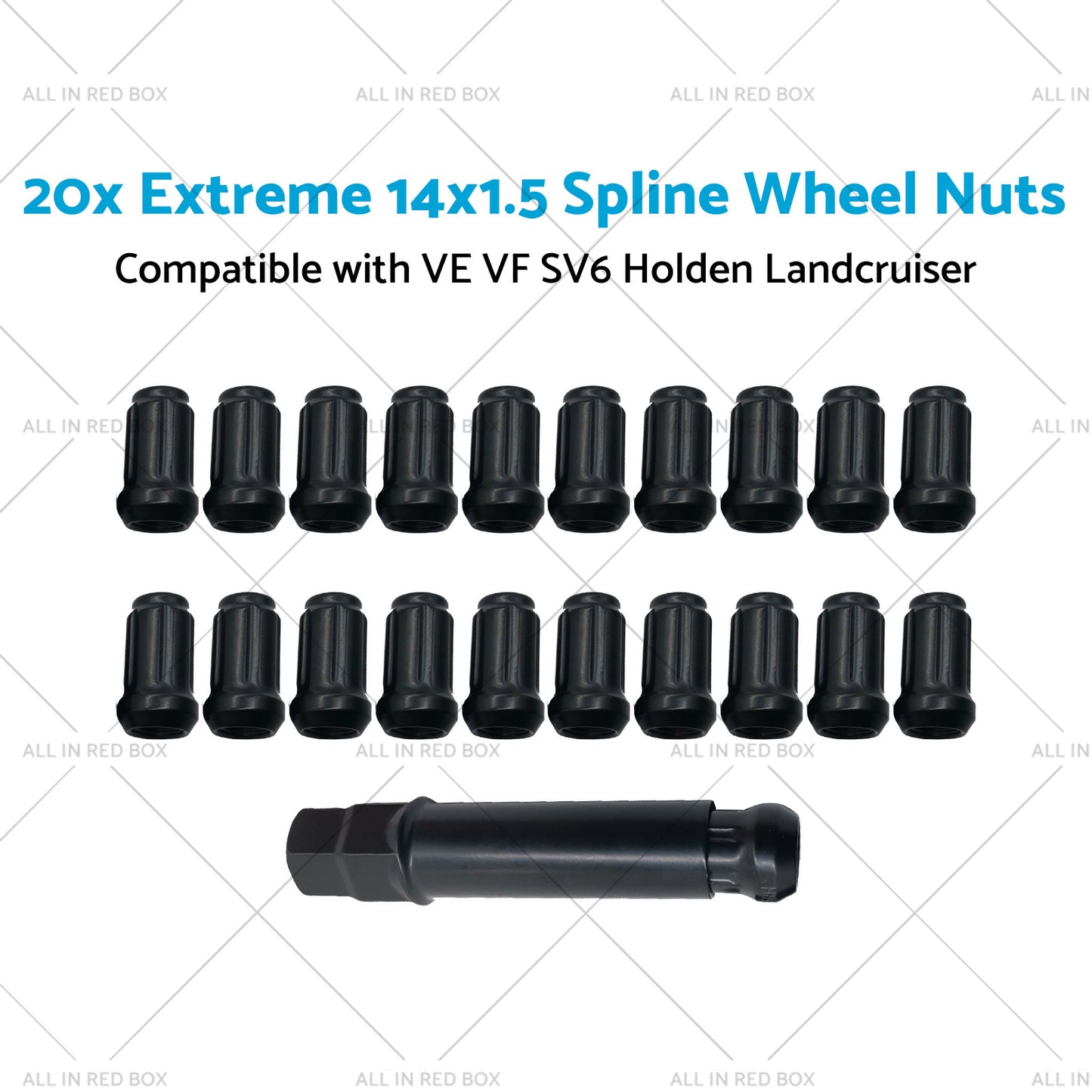 20x Extreme 14x1. 5 Spline Wheel Nuts Suitable for Holden Landcruiser VE VF SV6