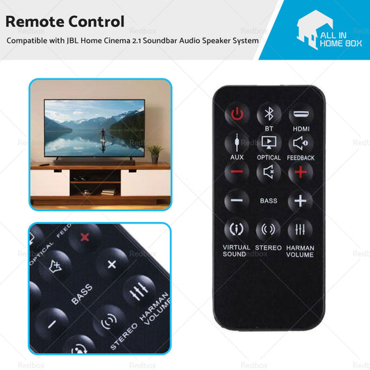 Remote Control Suitable For JBL Home Cinema SB250 SB350 2. 1 AUDIO SPEAKER SYSTEM