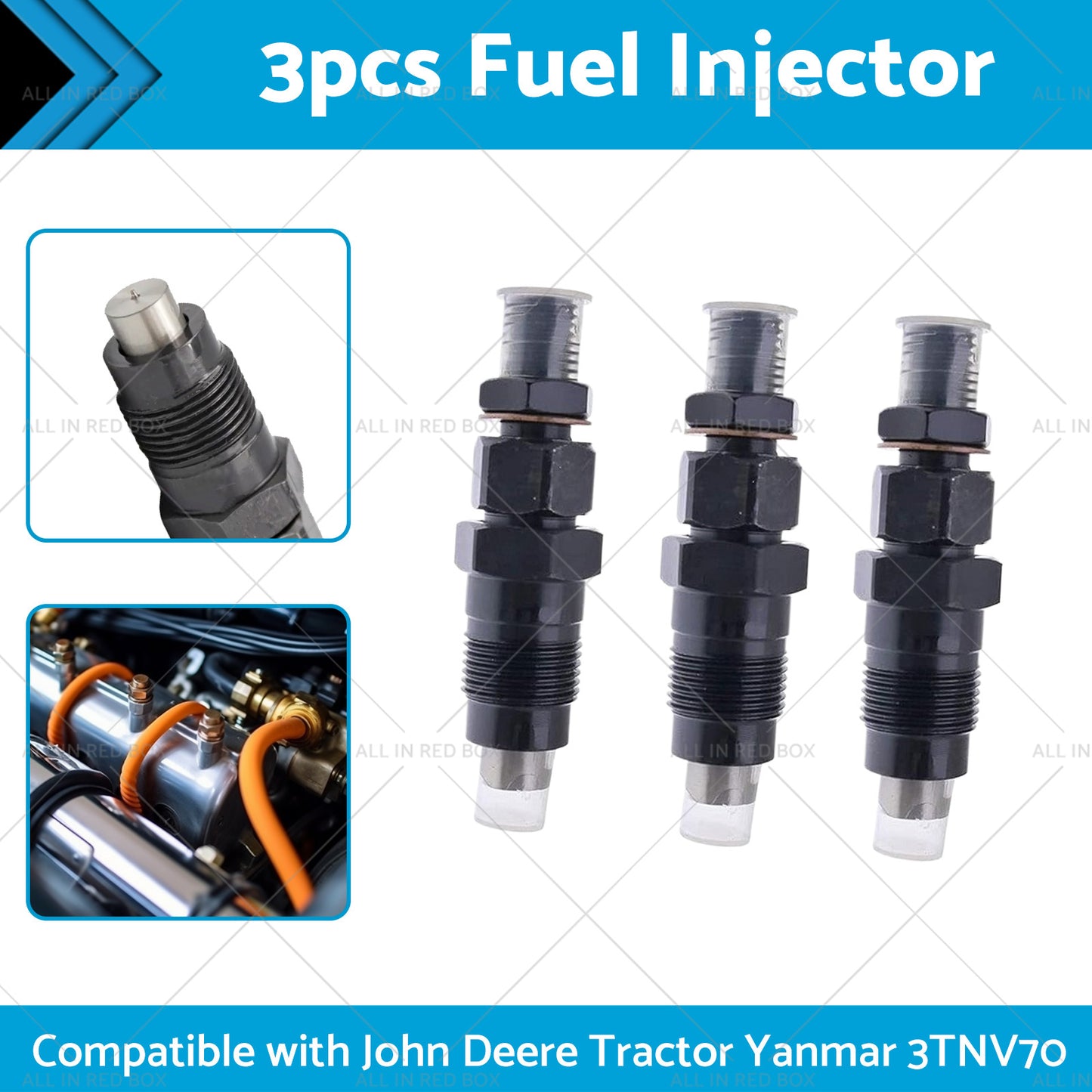 3x Fuel Injector For John Deere Tractor Yanmar 3TNV70 3TNV88 3YM30 119515-53001