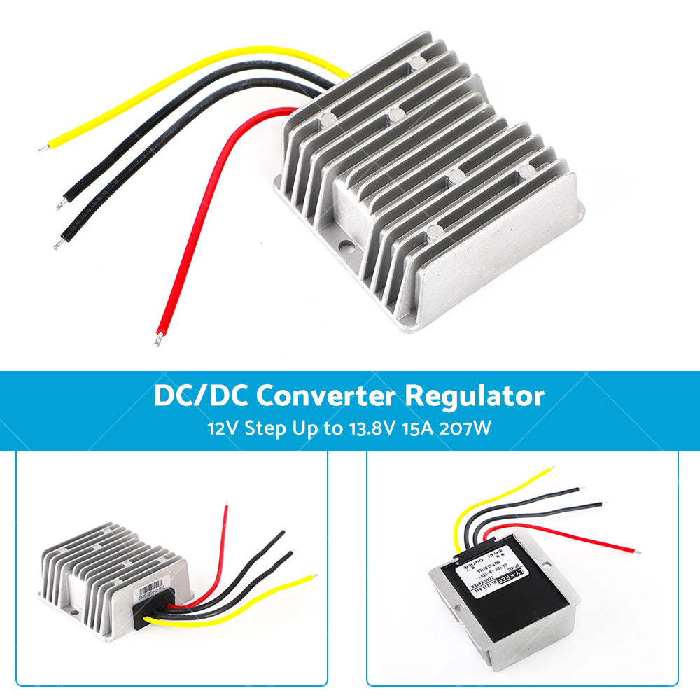 Waterproof DC or DC Converter Regulator 12V Step Up to 13.8V 15A 207W