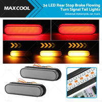 34LED Rear Stop Brake Flowing Turn Signal Tail Lights Suitable For Trailer Truck