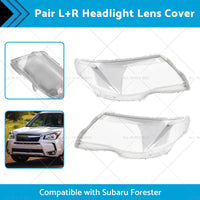 Pair LR Headlight Lens Cover Replacements Suitable for Subaru Forester 08-12