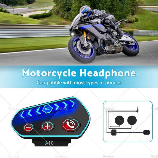 Bluetooth-5.0 Wireless Motorcycle Helmet Headset Intercom Motorbike Headphone