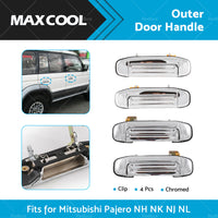 CHROME Set 4 Pcs Outer Door Handle CLIP For Mitsubishi Pajero NH NK NJ NL 91-00