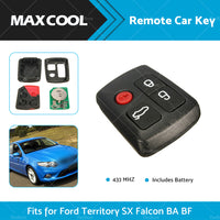 4 Button 433MHz Complete Remote Key Fits Ford Territory SX XR6 XR8 Falcon BA BF