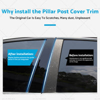 6x Black Pillar Post Cover Trims Suitable for 2022 Honda Civic