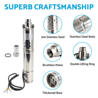 {{ 48V 750W MPPT Solar Water Pump 3in Screw Submersible Bore Pump Deep Well 140M }} - Buy Car Parts Online at {{ Kaka Auto Parts }}.