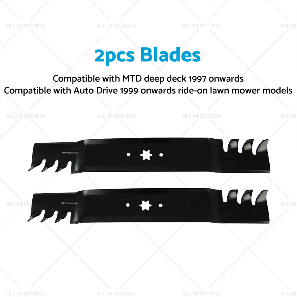 2x 42inch Blade Suitable for MTD  and  Cub Cadet ZTR RZT42 Gator Type Toothed Mulching