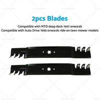 2x 42inch Blade Suitable for MTD  and  Cub Cadet ZTR RZT42 Gator Type Toothed Mulching