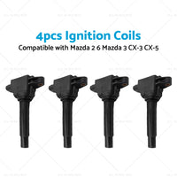 4x Ignition Coil Suitable for Mazda 2 6 Mazda 3 SP20 SP25 CX-3 CX-5 CX-9