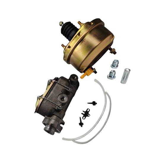 7in Brake Booster & 1&1/8in Bore Master Cylinder Kit Suitable For Universal Car