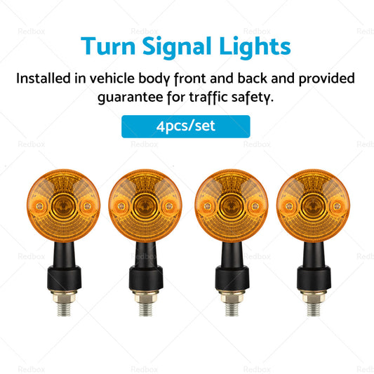 4 x Classic Motorcycle Indicators Blinkers Turn Signals Light Amber Universal