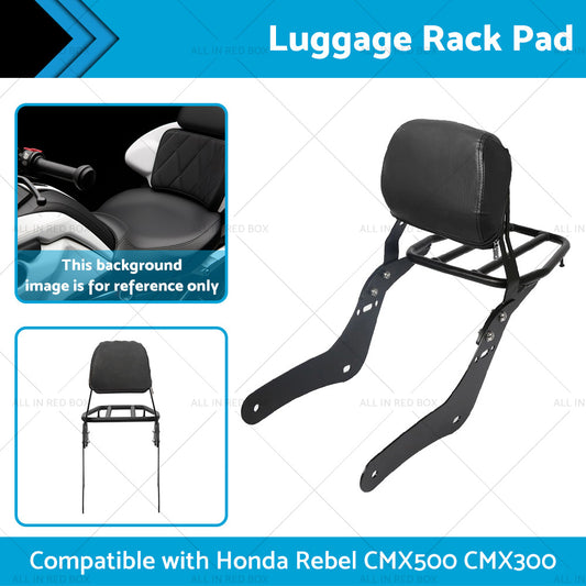 Rear Backrest Sissy Bar+Luggage Rack Pad Suitable for Honda Rebel CMX500 CMX300