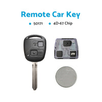 Remote Car Key 50171 4D-67 Chip Suitable for Toyota Prado 120 RAV4 Kluger Tarago