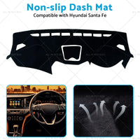 Non-Slip Dash Mat Suitable for Hyundai Santa Fe DM 2013-18 Dashboard Cover Black