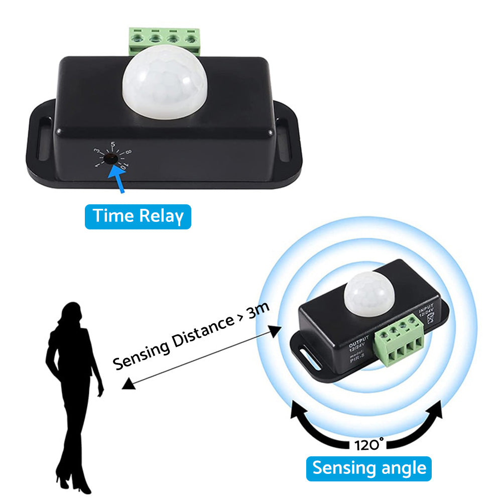 8m Body Infrared PIR Motion Sensor Switch Suitable For LED Light Strip Automatic 12V 24V
