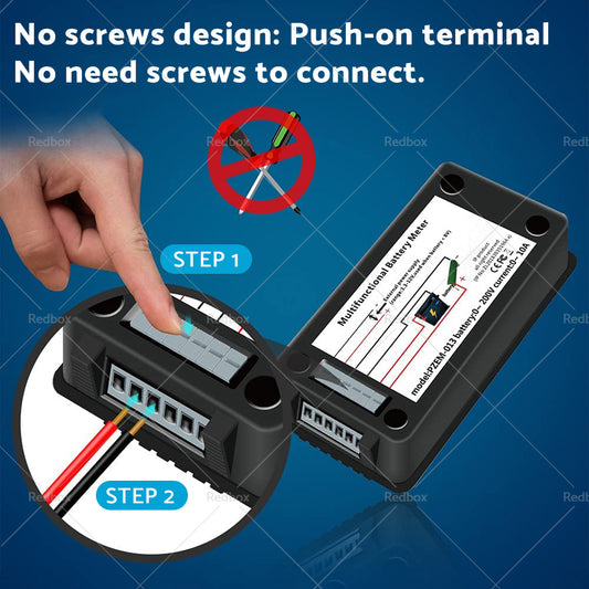 50-300A LCD Display DC Battery Monitor Meter 200V Voltmeter Amp For RV System