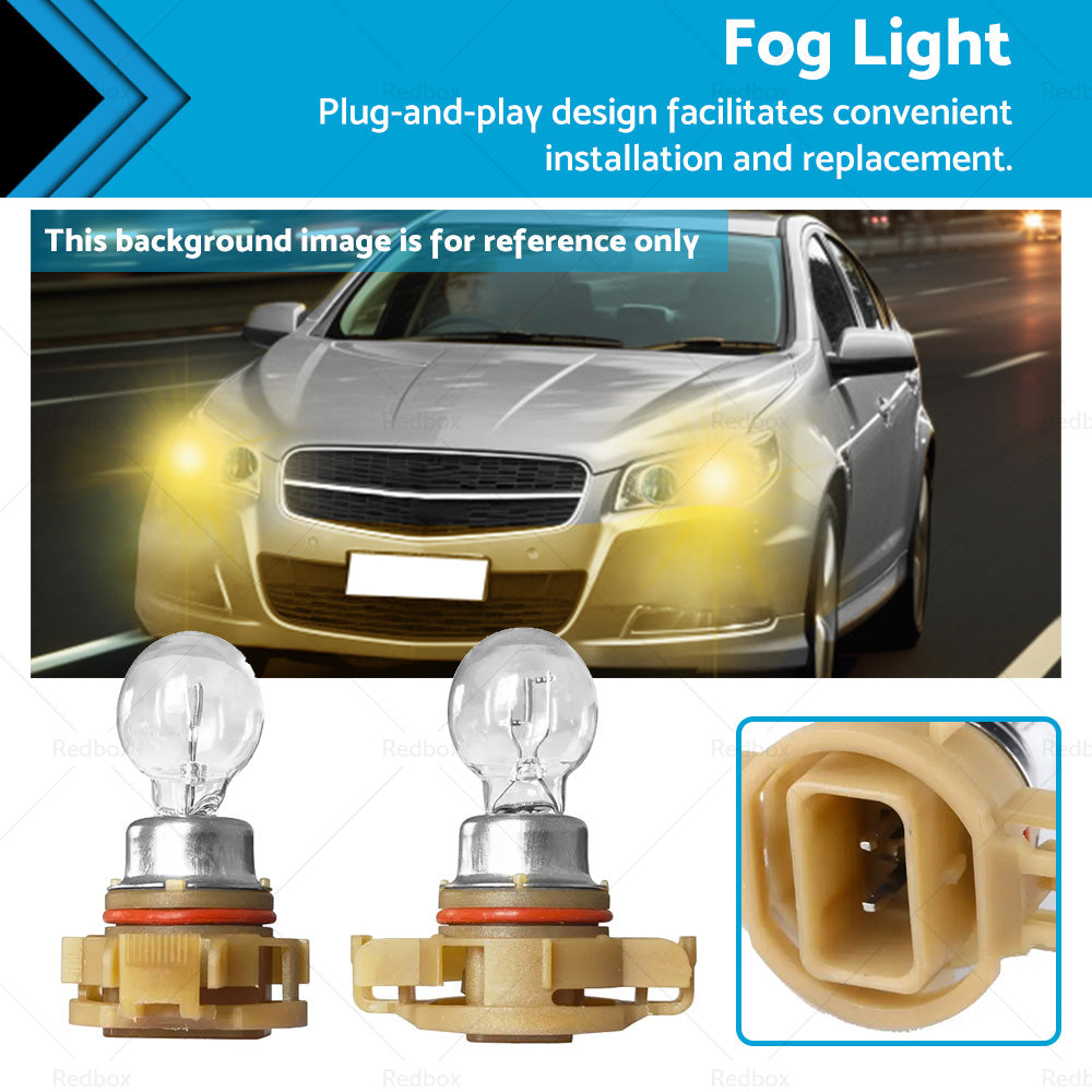 2 x PSX24W 12V 24W PG20 7 Fog Light Standard Clear Globes Lamps Bulbs