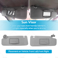 Pair Sun Visor Left Right Suitable For Holden Barina TM 2011-2018 Grey