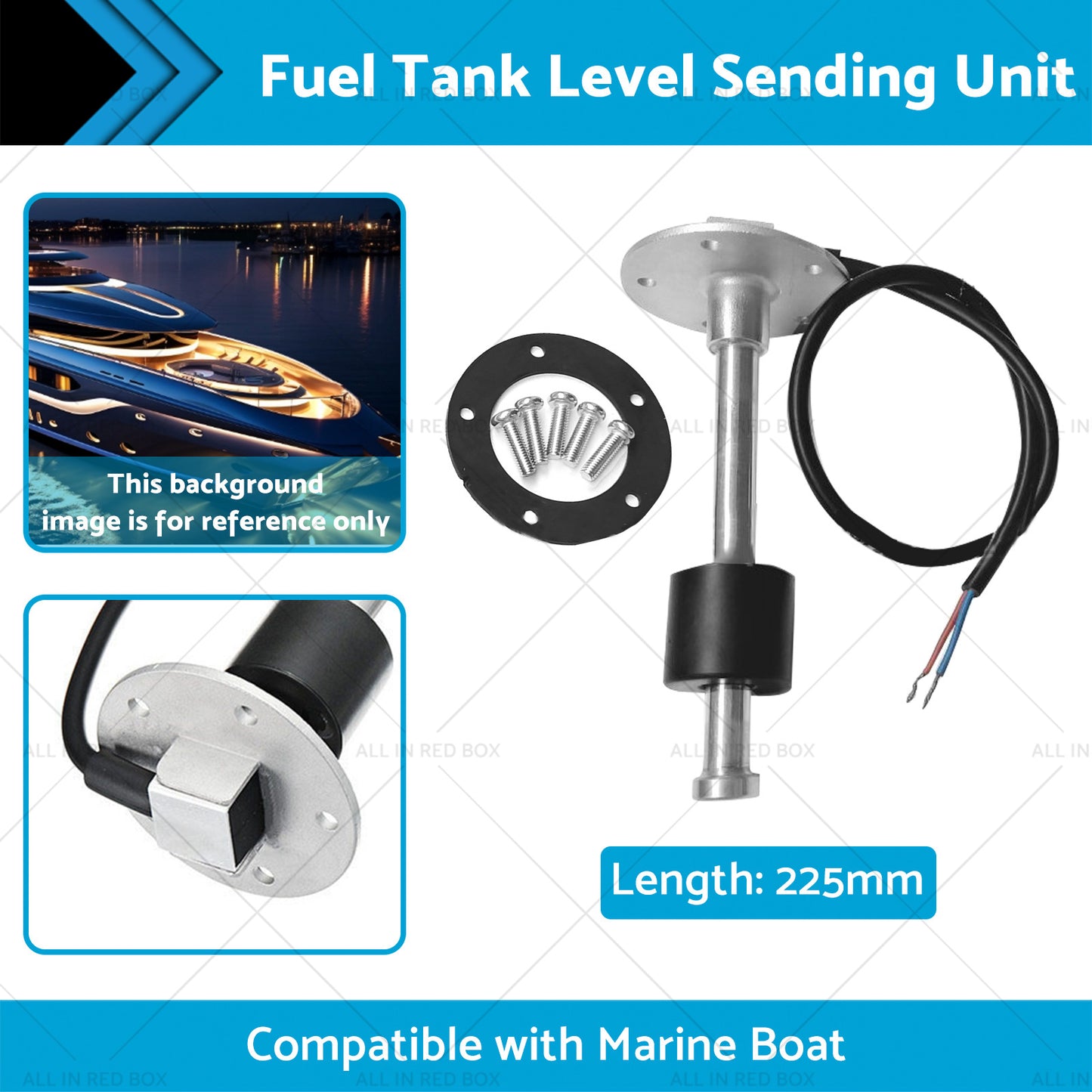 225mm Marine Boat Water Sender Fuel Tank Level Sending Unit Sensor 240-33ohm