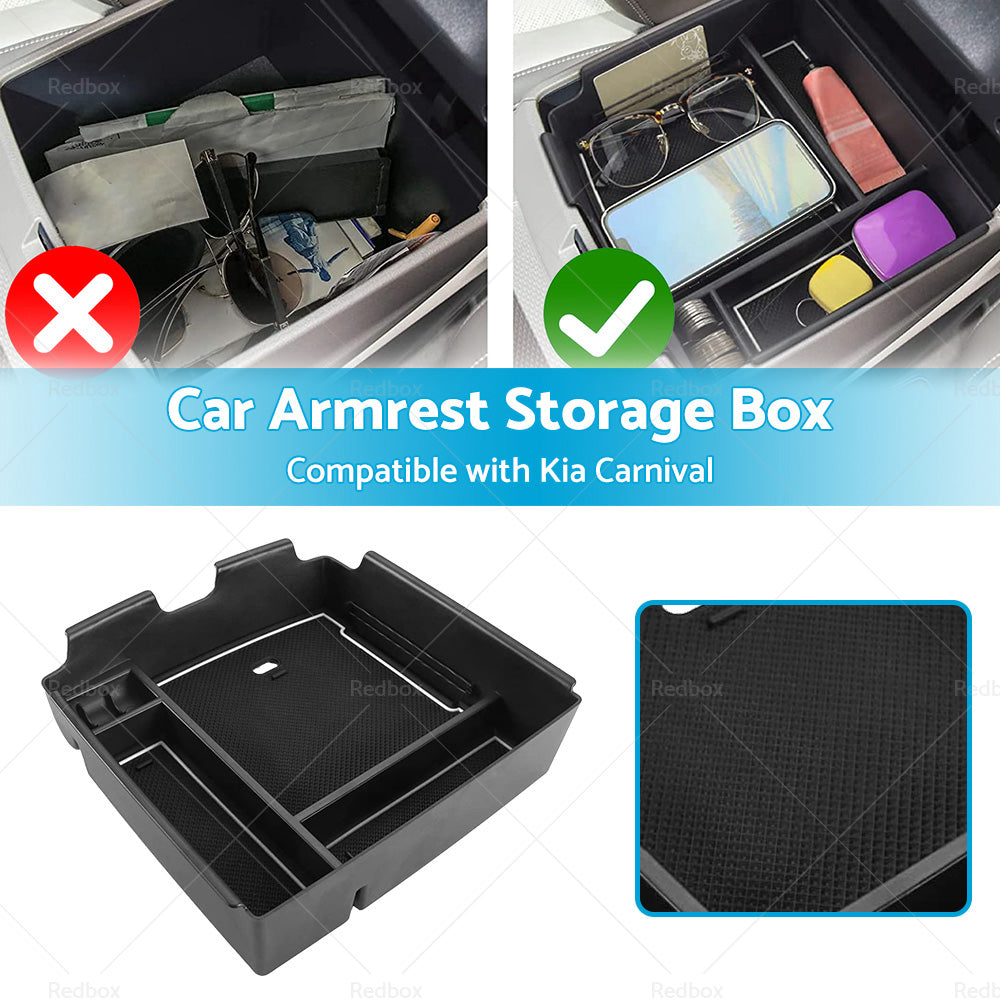 Car Centre Console Armrest Storage Box Tray Suitable For 2021-2023 Kia Carnival